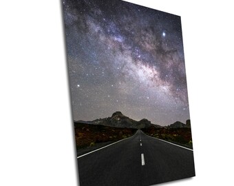 Mountain Road, Milky Way, Tenerife;  wall décor, metallic, acrylic, or canvas print