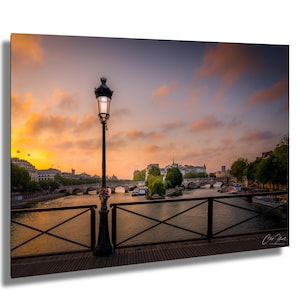Île de la Cité from Pont de Arts Bridge,Sunrise Golden Hour,Wall Art,Landscape, Paris,France,Photograph,Paper,Canvas,Acrylic,Metal