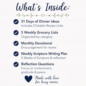 July Meal Plan for Busy Moms | Christian Family Dinner Ideas, Grocery Lists (PDF)