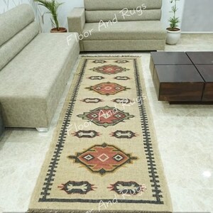 Wool Jute Runner, Handmade Runner, Black Rug, Kilim Runner, Jute Runner Rug, Woven Rug Runner, Navajo Rug, Custom, Christmas Gift, Runner.