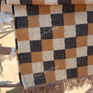 Handmade Check Rug, Checkered Moroccan Rug, Moroccan Rug,  Home Decor Rug, Checkerboard Rug, Runner Rug, Floor & Carpet, Custom Rug