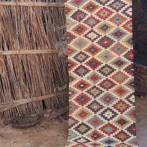 Handmade Kilim Runner Rugs, Handwoven Floor Area Navajo Carpet, Multi Color Runner, Wool Jute Living Room Earthy Persian Stairs Runner