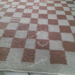 Handmade Check Rug, Checkered Moroccan Rug, Home Decor Rug, Checkerboard Rug, Moroccan Rug, Runner Rug, Floor & Carpet, Custom Rug