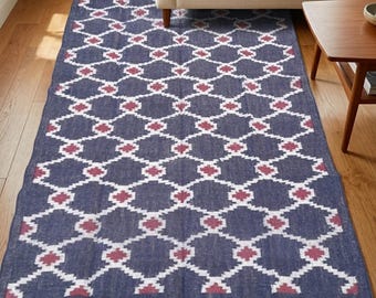 Wool Jute Kilim Rug, Handwoven Wool Jute Rug, Kilim Jute Rug, Flatweave Rug,Bohemian Rug, Indian Dhurrie Rug,Navajo Kilim Rug, Customize Rug