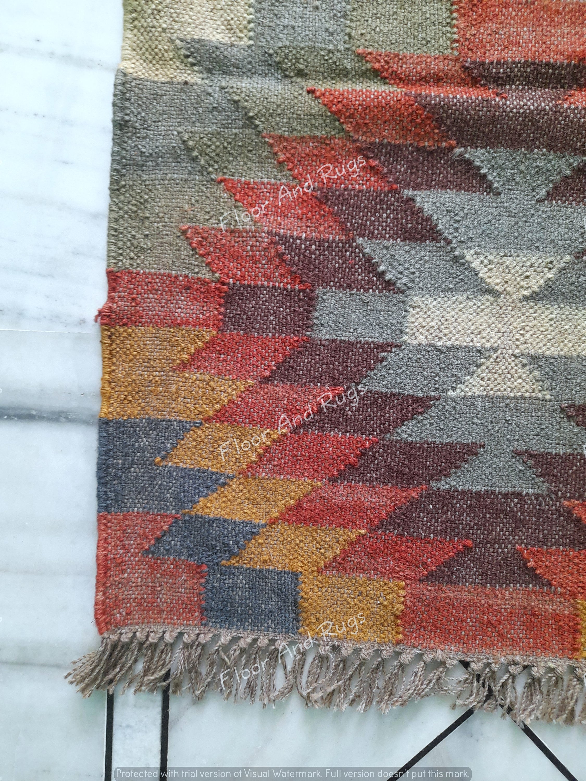 Wool Jute Kilim Multi Color Runner Rug,bedside Runner,custom Stair ...