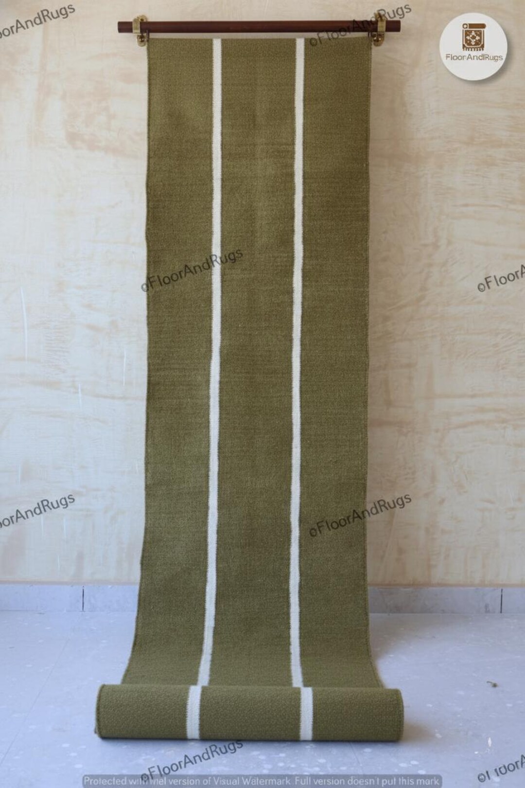 Earthy Green Rug Runner Wool Stairs Runner | Earthy Green Runner Rug, Handwoven Rug for Bedside ...