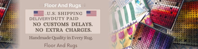 May include: A collection of rectangular trays filled with small, round, multi-colored felt balls arranged in gradient patterns, alongside fabric swatches featuring green stripes and pink tulip motifs on a light beige background.