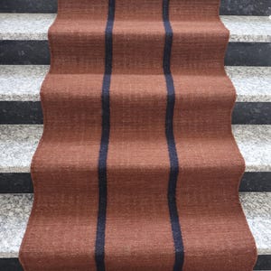 Vintage-Style Geometric Runner Rug | Hand-Loomed Wool Area Rug | Tribal Flatweave Hallway Decor | Earthy Tones