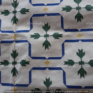 Handwoven Organic Cotton Flat Weave Rug, Custom Size Area Dhurrie, Home & Living Room, Bedroom Rug, Floor Rug, Guest Room and Home Decor Rug image 6