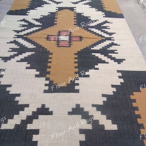 8x10 feet Kilim Rug, Handwoven Rug, Wool Rug, Jute Rug, Handmade Rug, Kilim Dhurrie Rug, Oriental Rug, Traditional Indian Rug, Turkish Rug.