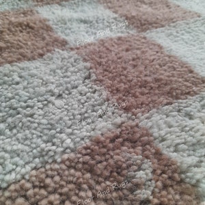 Handmade Check Rug, Checkered Moroccan Rug, Home Decor Rug, Checkerboard Rug, Moroccan Rug, Runner Rug, Floor & Carpet, Custom Rug