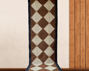 Multi Sizes Runner Rug for Stairs | Handwoven Geometric Indian Kilim | Eco-Friendly & Sustainable | Kitchen, Bedside, Hallway, Entry, Custom