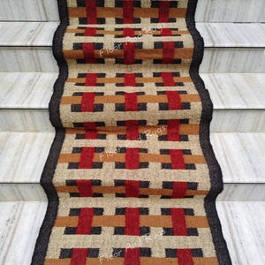 Handmade Kilim Runner Rugs, Handwoven Floor Area Navajo Carpet, Multi Color Runner, Wool Jute Living Room Earthy Persian Stairs Runner