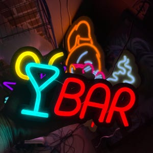 Bar  Neon Sign Custom Neon Sign Neon Light For Business Bar Neon LED Live Music Neon Sign Personalized Gifts Neon Sign For Clubs  Neon