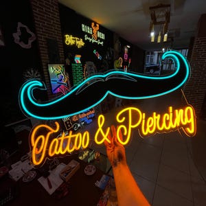 Tattoo Neon Sign Wall Art Decor | Piercing Neon Sign | Game Room Neon Sign | Tattoo Piercing | Party Neon Sign | Neon Sign Anime Led