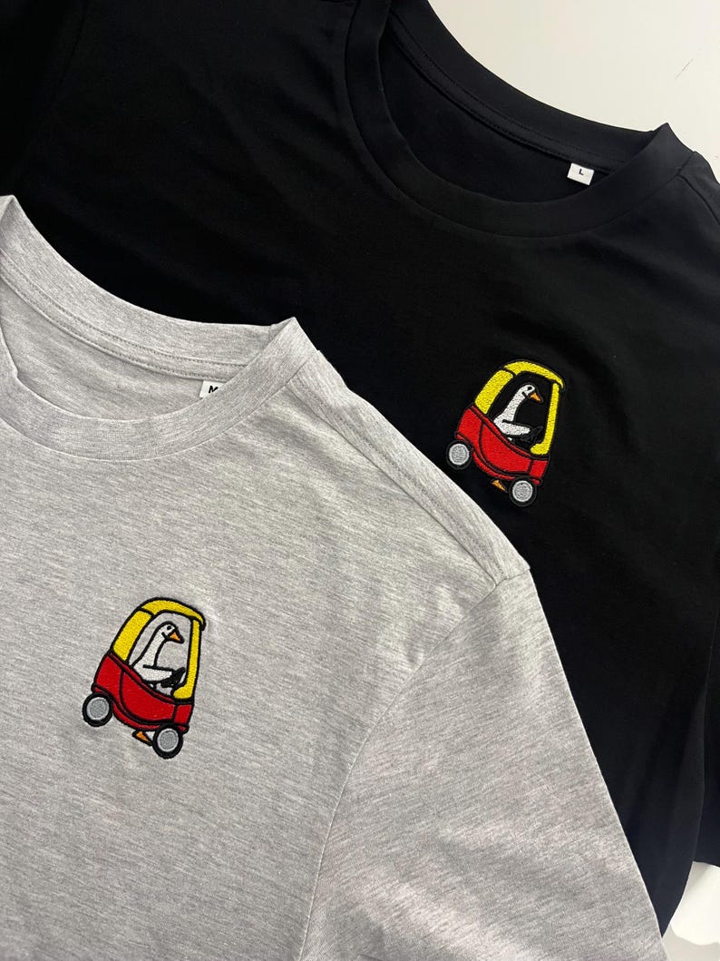 Embroidered Silly Goose T-Shirt: 90s Retro Fun Gift image 2
