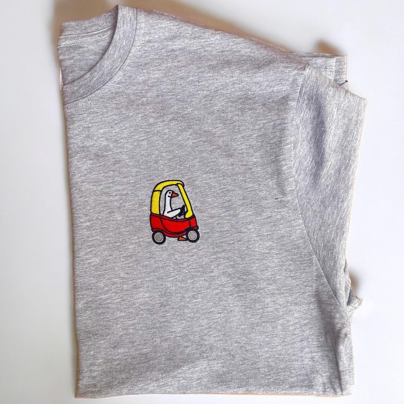 Embroidered Silly Goose T-Shirt: 90s Retro Fun Gift image 1
