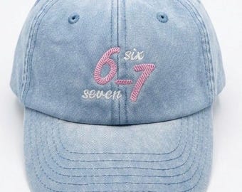 6-7 KIDS CAP, Embrodiered Gift for children, trending funny, six seven,