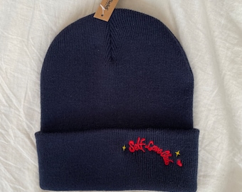 Embroidered Knit Beanie: Self Love Club, Custom Text
