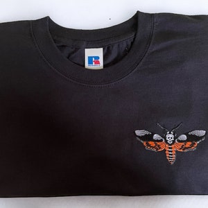Embroidered Moth T-Shirt: Witchy Gothic Unisex Tee