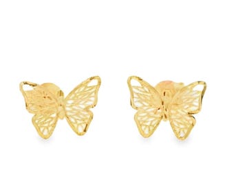 Boucles D'oreilles Créoles étoile En Or 14K - Strass CZ - Puce - Unisexe - Neuf