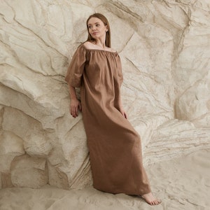 100% Linen Maxi Dress – Oversized Fit, Plus Sizes from XS to XXXL, and Colorful Options