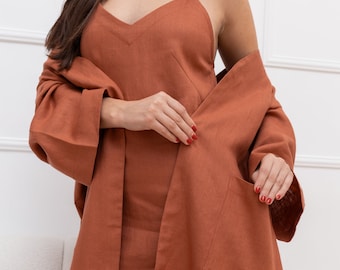 Linen bath robe, woman bath robe, unisex bath robe, linen kimono robe, linen gown woman, linen spa robe, long linen robe, line clothing