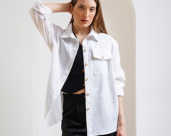 Handmade Linen Shirt for Women - Casual Elegance, Luxe Linen Women's Shirt - Eco-Friendly Fashion, Chic Women's Linen Shirt