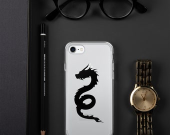 Clear Case for iPhone®, dragon lover, dragon iPhone cover, Black Dragon, unique GIFT, dragons, Graphics, Gifts, Dragon Cases