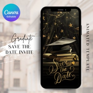 Digital & Editable Save the Date Grad E-Invite Template, Instant Download Iphone Invitation, Text Message Invite, Class of 2024 College Grad