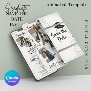 Digital & Editable Save the Date Grad E-Invite Template, Instant Download Iphone Invitation, Text Message Invite, Class of 2024 College Grad