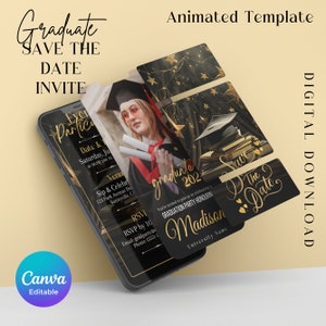 Digital & Editable Save the Date Grad E-Invite Template, Instant Download Iphone Invitation, Text Message Invite, Class of 2024 College Grad