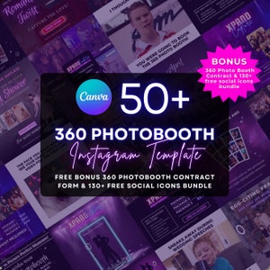 360 Photo Booth Instagram Template, 50+ Photo Booth Templates, 360 Booth flyer, Photo Booth Social Media Posts, Photo Booth Instagram
