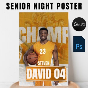 Sport Poster Vorlage, bearbeitbare Sport Senior 2024 Poster Canva Vorlage & Photoshop, Sport Senior Banner Design Sofort-Download