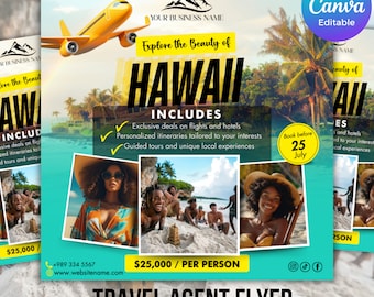 Canva template Travel Agent Flyer, DIY E-Flyer templates, Vacations Flyer, Travel Flyer, Socialmedia Flyer, canva editable, instant download