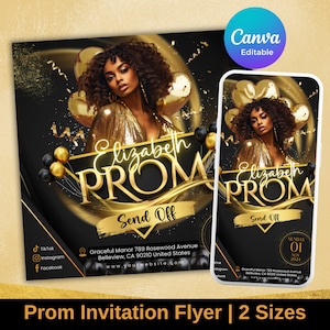 Animated glitter Prom Send Off Video Invitation, Special Prom Sale Flyer, Prom Send Off Invitation, Prom Video Invitation, Prom Party Invite