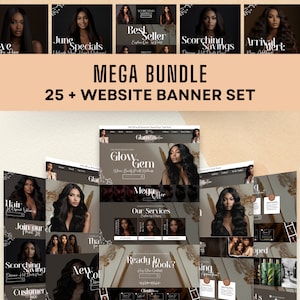 Website Banners, DIY Web Banner Template Design, Hair Website Banner Template, Website Banners Beauty, Shopify Website Banners