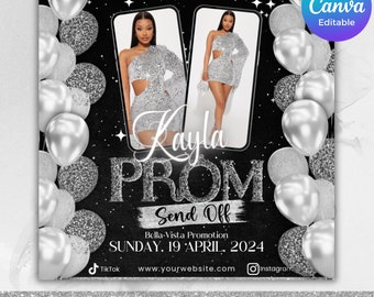 Diy Editable Prom Send Off Flyer, Prom Invitation Flyer, Prom Event Flyer, Prom Flyer, Prom Party Invite, Prom Celebration, Prom Party flyer