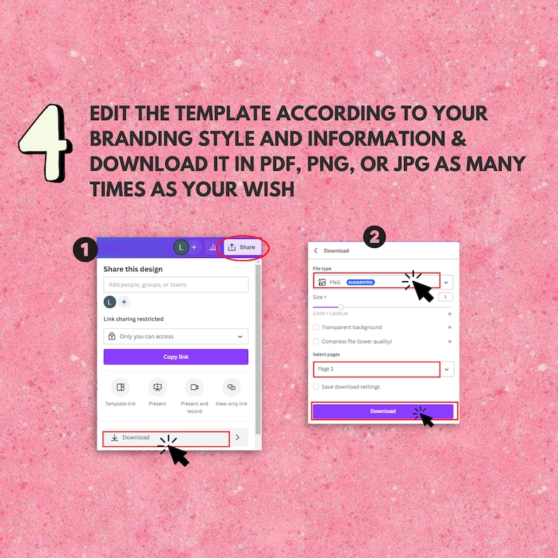 Gloss Genius Template, Pink Instagram Story Template, Editable