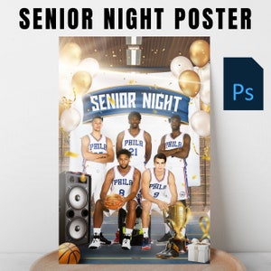 Sport Poster Photoshop Vorlage, 2024 Senior Night Poster Canva Vorlage, PSD Sportfotografie Vorlagen, Sofort Download