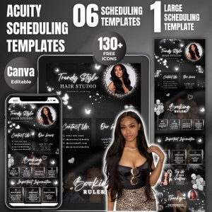 Modello per pianificazione Acuity per parrucchiere, modello per sito web di Hair Acuity, banner per sito web di Hair Acuity, modello per prenotazione modificabile Acuity, lusso