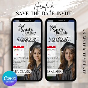 Digital & Editable Save the Date Grad E-Invite Template, Instant Download Iphone Invitation, Text Message Invite, Class of 2024 College Grad