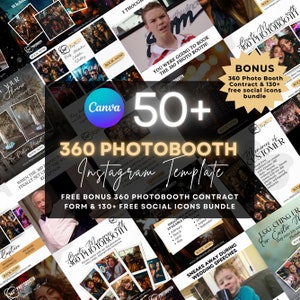 360 Photo Booth Instagram Template, 50+ Photo Booth Templates, 360 Booth flyer, Photo Booth Social Media Posts, Photo Booth Instagram