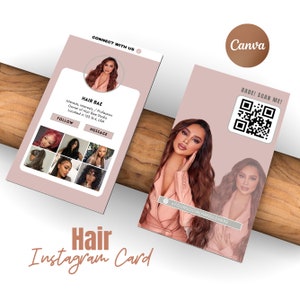 Carte de visite Instagram 2024, photographe de cartes de visite DIY Canva, carte de visite avec code QR, cartes d'influenceurs, modèle IG Canva