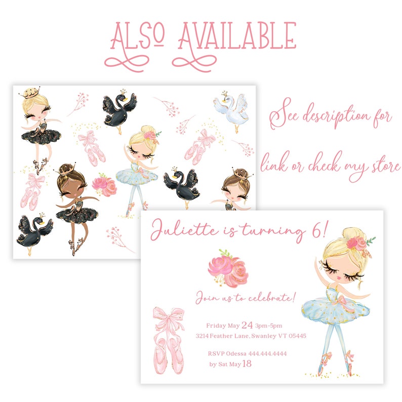 Ballerina Thank You Tag, Ballerina Girl Customizable Ballerina Party ...