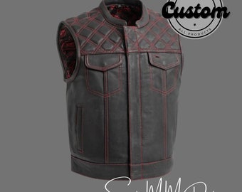 Chaleco de cuero Hunt Club estilo cuero denim chaleco constructor diamante acolchado personalizado motocicleta biker cuero chaleco original premium jinete regalos