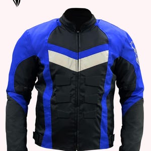 Crimson Blaze Blue Motorcycle Jacket – Stylish Motorbike Jacket for Men, Durable, Casual and Stylish with Comfort, Perfect fit for Men