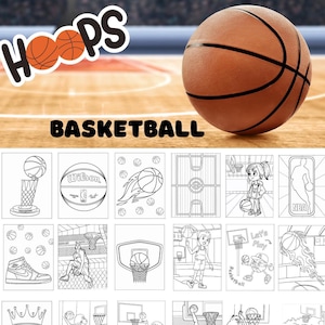 100 Kolorowanek Koszykówka Do Wydrukowania | Natychmiastowe Pobieranie | Sporty Dla Dzieci | Kolorowanki Sportowe | Kolorowanki Koszykówka | Jumpman | Kobe | Hoop