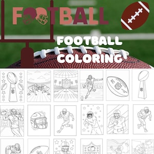 100 Printable Football Coloring Pages | Instant Download | Kids Sports | Sports Coloring | Football Coloring | Superbowl | Fumble | Goal