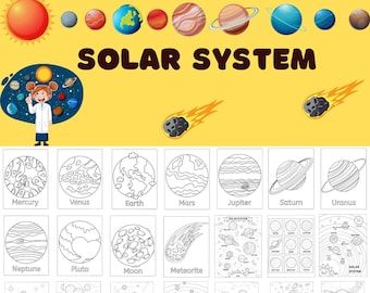 100 Printable Solar System Coloring Pages | Instant Download | Kids Space | Planet Coloring |Cute Coloring | Space | Planets | Universe